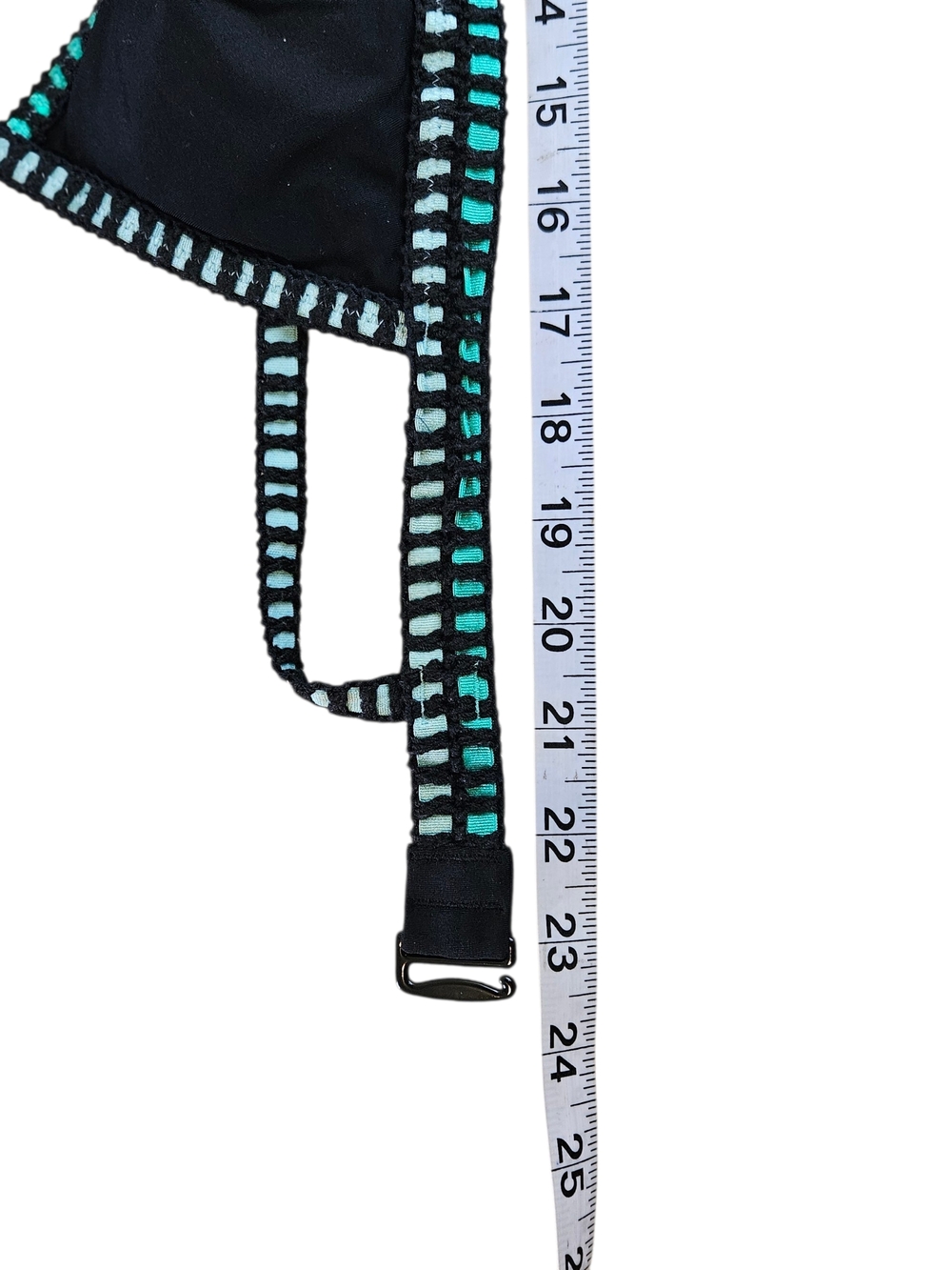 Victoria's Secret Black Bikini Top with Teal & Light Blue Trim Size XS - Picture 10 of 10